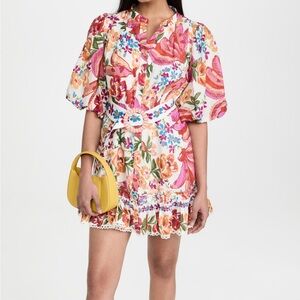 Farm Rio Spring Bananas Belt Mini Dress size L